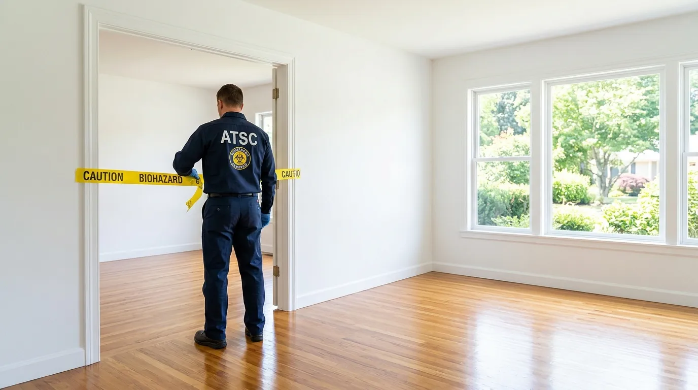 Certified biohazard cleanup crew performing Trauma Scene Cleanup in West Ridge